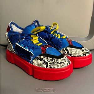 Multicolor Snake Skin platform running sneakers